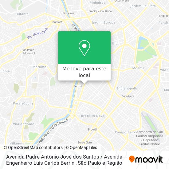 Avenida Padre Antônio José dos Santos / Avenida Engenheiro Luís Carlos Berrini mapa
