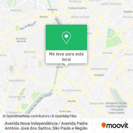 Avenida Nova Independência / Avenida Padre Antônio José dos Santos mapa