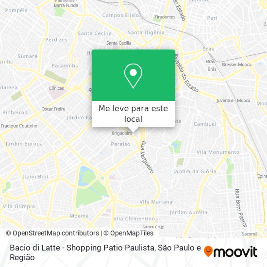 Bacio di Latte - Shopping Patio Paulista mapa