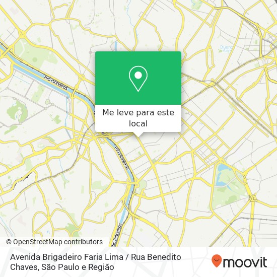 Avenida Brigadeiro Faria Lima / Rua Benedito Chaves mapa