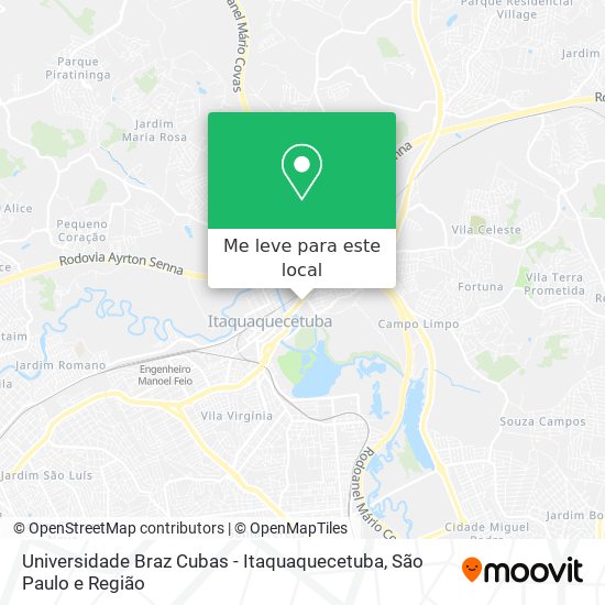 Universidade Braz Cubas - Itaquaquecetuba mapa