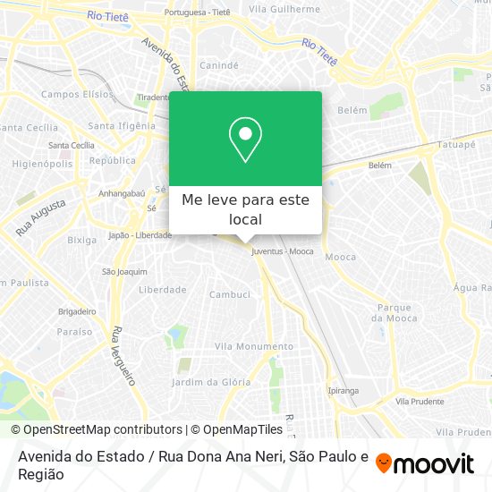 Avenida do Estado / Rua Dona Ana Neri mapa