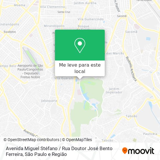 Avenida Miguel Stéfano / Rua Doutor José Bento Ferreira mapa