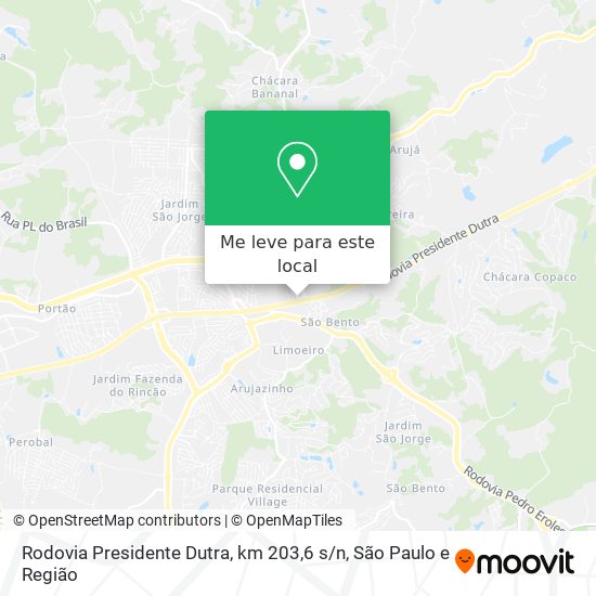 Rodovia Presidente Dutra, km 203,6 s / n mapa