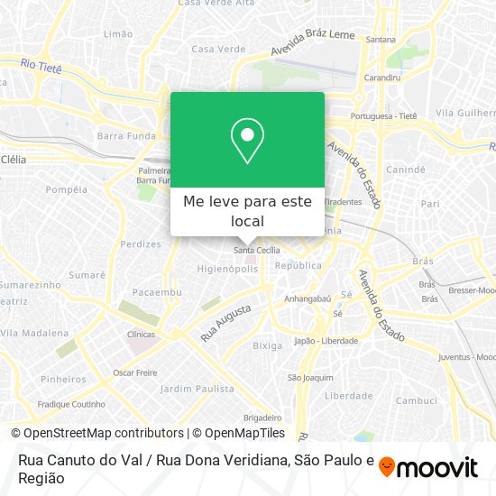 Rua Canuto do Val / Rua Dona Veridiana mapa