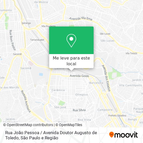 Rua João Pessoa / Avenida Doutor Augusto de Toledo mapa