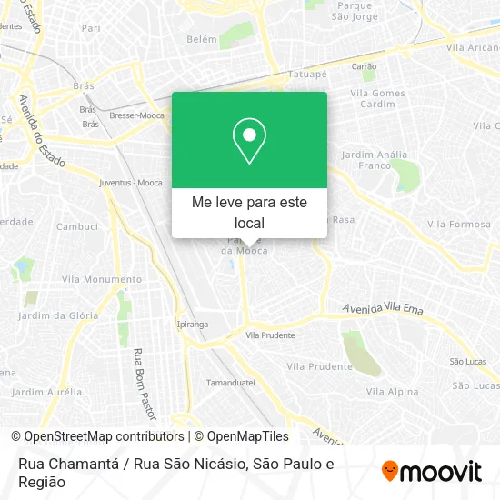 Rua Chamantá / Rua São Nicásio mapa