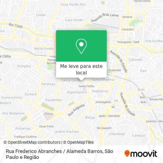 Rua Frederico Abranches / Alameda Barros mapa