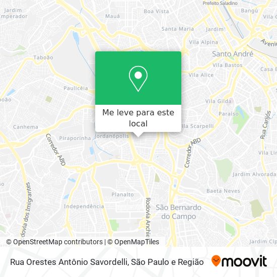 Rua Orestes Antônio Savordelli mapa