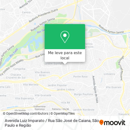 Avenida Luiz Imparato / Rua São José de Caiana mapa