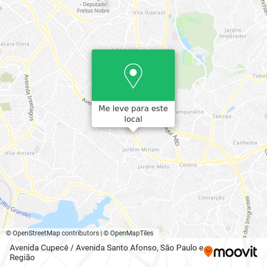 Avenida Cupecê / Avenida Santo Afonso mapa