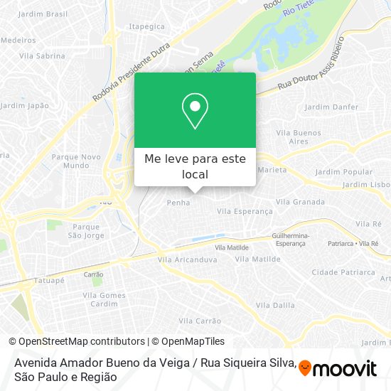 Avenida Amador Bueno da Veiga / Rua Siqueira Silva mapa