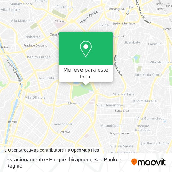 Estacionamento - Parque Ibirapuera mapa