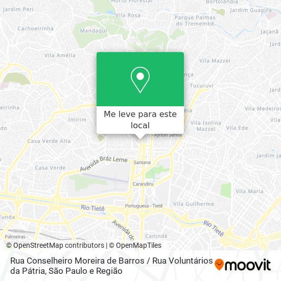 Rua Conselheiro Moreira de Barros / Rua Voluntários da Pátria mapa