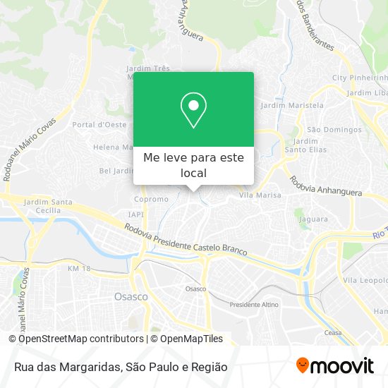 Rua das Margaridas mapa