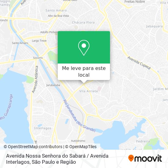 Avenida Nossa Senhora do Sabará / Avenida Interlagos mapa