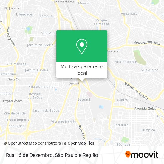 Rua 16 de Dezembro mapa