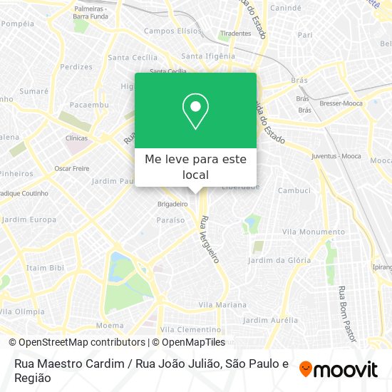 Rua Maestro Cardim / Rua João Julião mapa