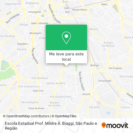 Escola Estadual Prof. Mildre Á. Biaggi mapa