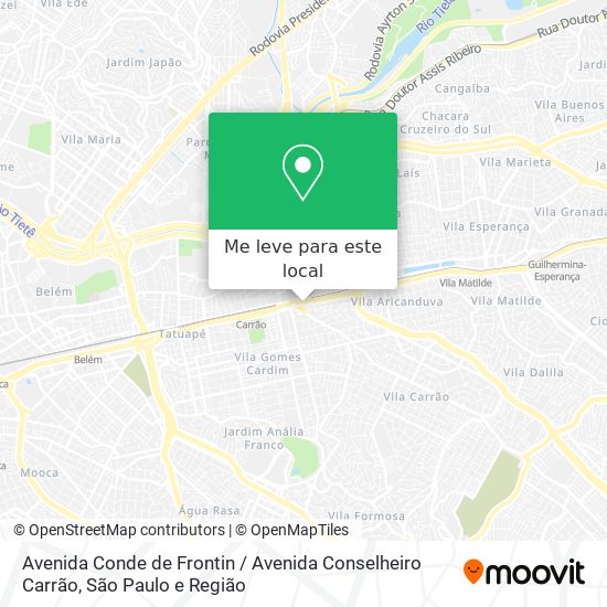 Avenida Conde de Frontin / Avenida Conselheiro Carrão mapa