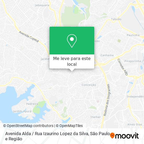 Avenida Alda / Rua Izaurino Lopez da Silva mapa