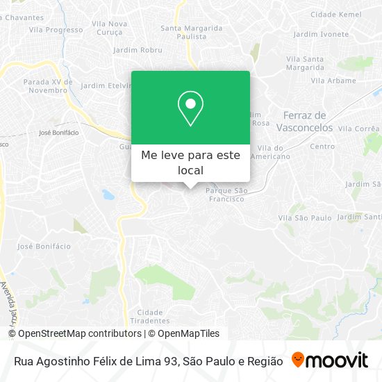 Rua Agostinho Félix de Lima 93 mapa