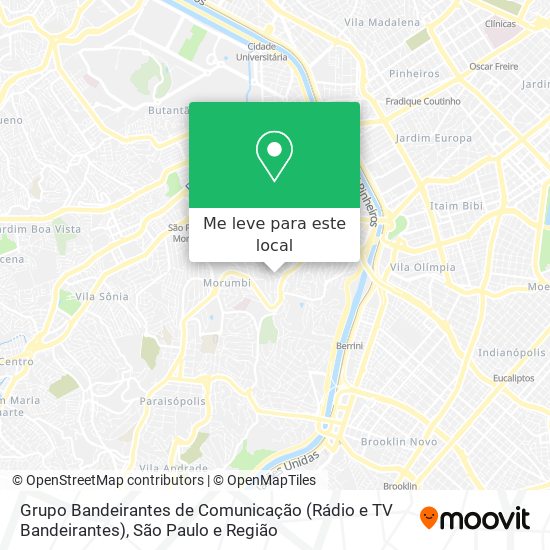 Grupo Bandeirantes de Comunicação (Rádio e TV Bandeirantes) mapa