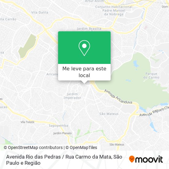 Avenida Rio das Pedras / Rua Carmo da Mata mapa