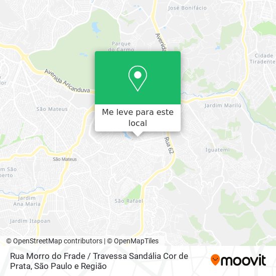 Rua Morro do Frade / Travessa Sandália Cor de Prata mapa