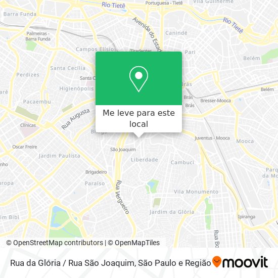 Rua da Glória / Rua São Joaquim mapa