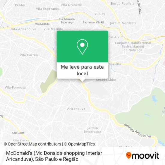 McDonald's (Mc Donalds shopping Interlar Aricanduva) mapa
