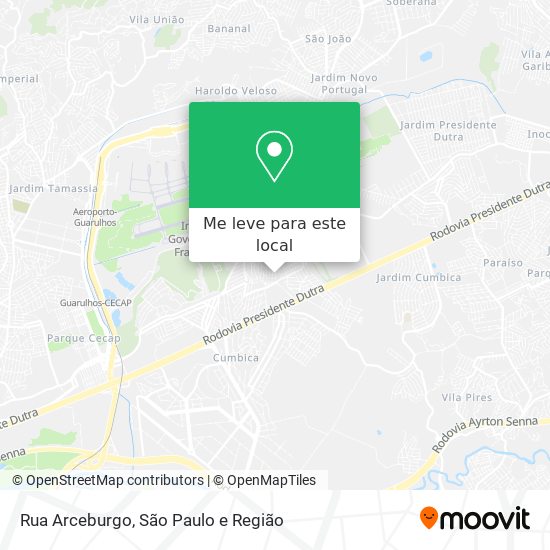 Rua Arceburgo mapa