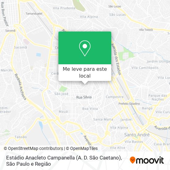 Estádio Anacleto Campanella (A. D. São Caetano) mapa