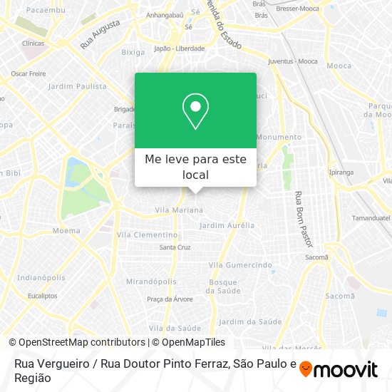 Rua Vergueiro / Rua Doutor Pinto Ferraz mapa