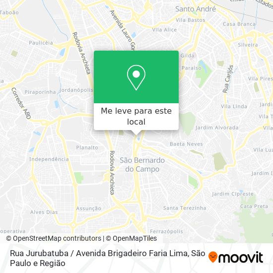Rua Jurubatuba / Avenida Brigadeiro Faria Lima mapa