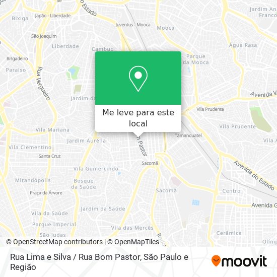 Rua Lima e Silva / Rua Bom Pastor mapa