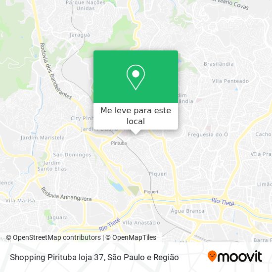 Shopping Pirituba loja 37 mapa