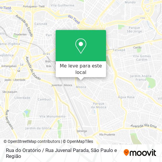 Rua do Oratório / Rua Juvenal Parada mapa