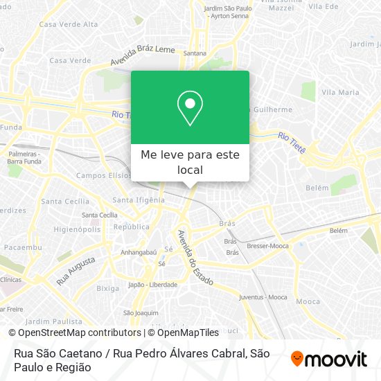 Rua São Caetano / Rua Pedro Álvares Cabral mapa