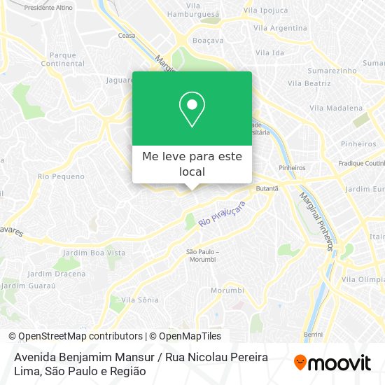 Avenida Benjamim Mansur / Rua Nicolau Pereira Lima mapa