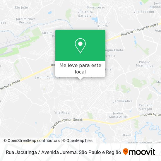 Rua Jacutinga / Avenida Jurema mapa
