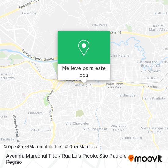 Avenida Marechal Tito / Rua Luís Picolo mapa