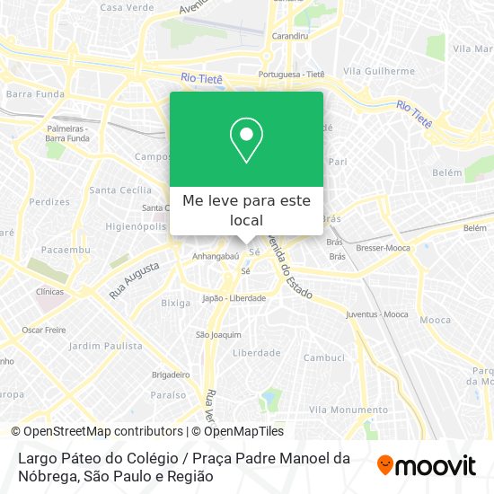 Largo Páteo do Colégio / Praça Padre Manoel da Nóbrega mapa