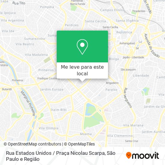 Rua Estados Unidos / Praça Nicolau Scarpa mapa