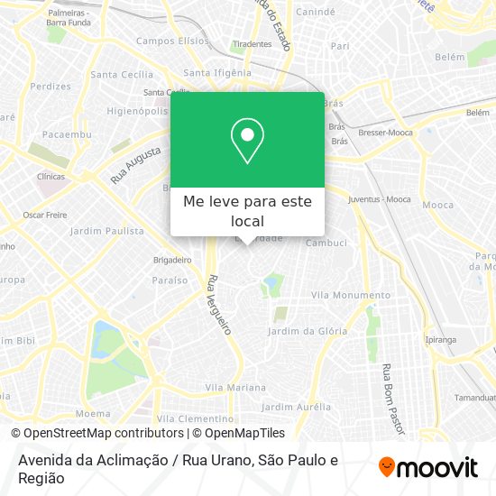 Avenida da Aclimação / Rua Urano mapa