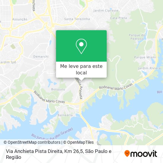Via Anchieta Pista Direita, Km 26,5 mapa