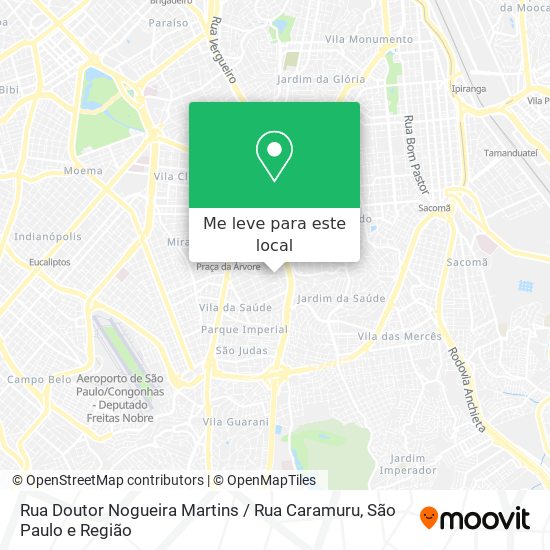 Rua Doutor Nogueira Martins / Rua Caramuru mapa