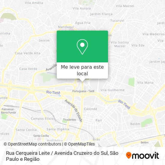 Rua Cerqueira Leite / Avenida Cruzeiro do Sul mapa