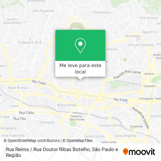 Rua Reims / Rua Doutor Ribas Botelho mapa