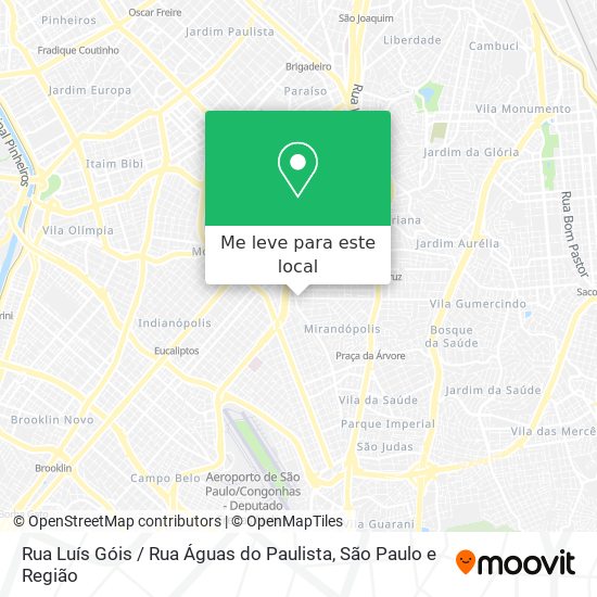 Rua Luís Góis / Rua Águas do Paulista mapa
